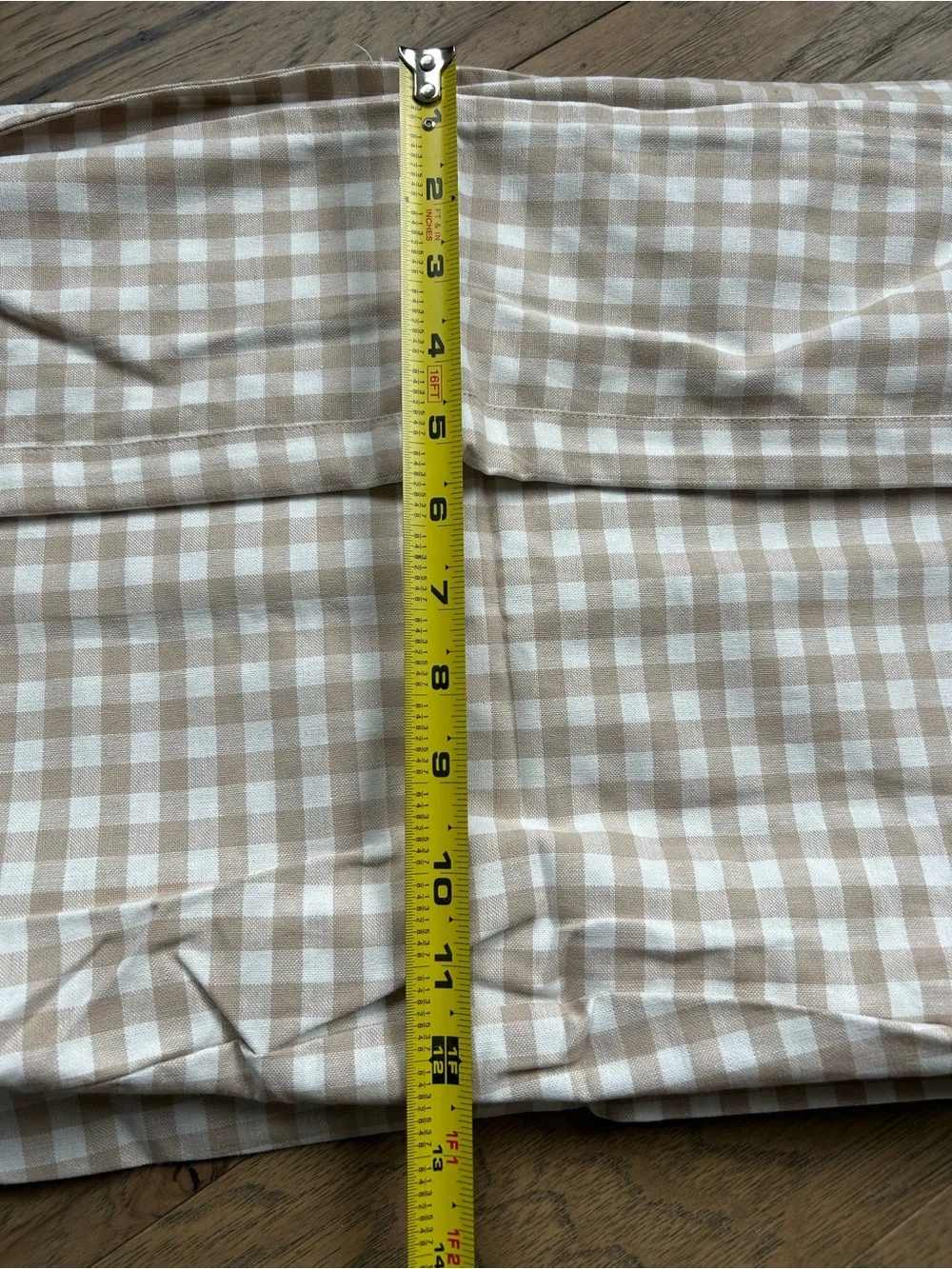 Pottery Barn Cream & Tan Gingham Basket Liner NWT Farmhouse Cottagecore